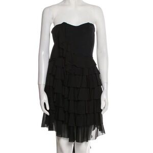 ACNE STUDIOS Black Cocktail Strapless Ruffle Short Dress women’s Size 4 Small